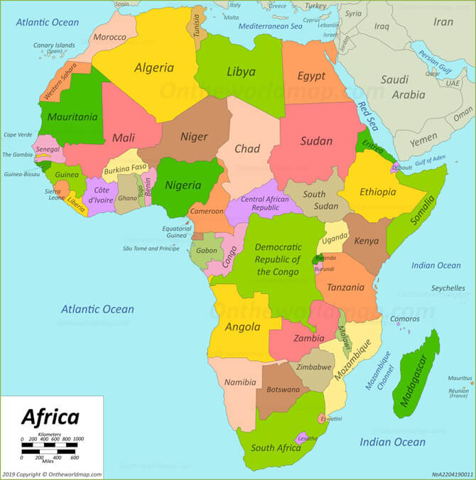Bản đồ các quốc gia châu Phi