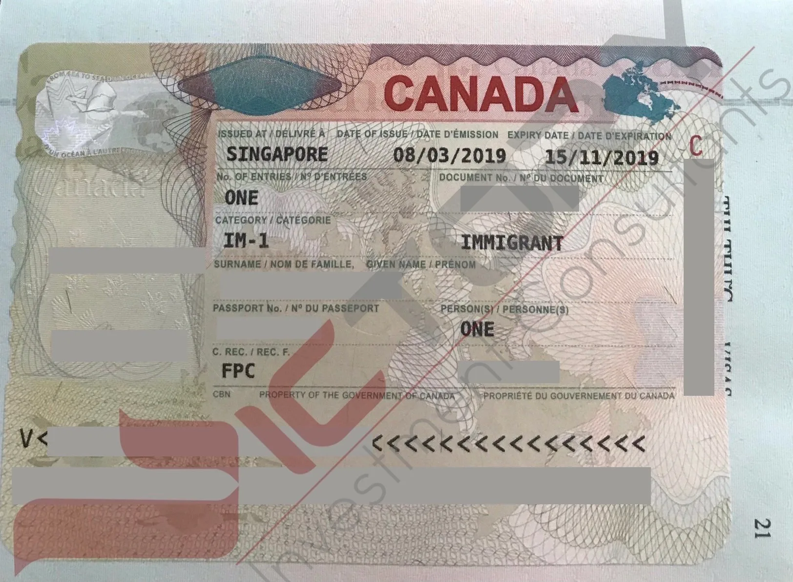 Hình ảnh visa khách hàng thành công tại VICTORY, thời hạn 08/03/2019-15/11/2019