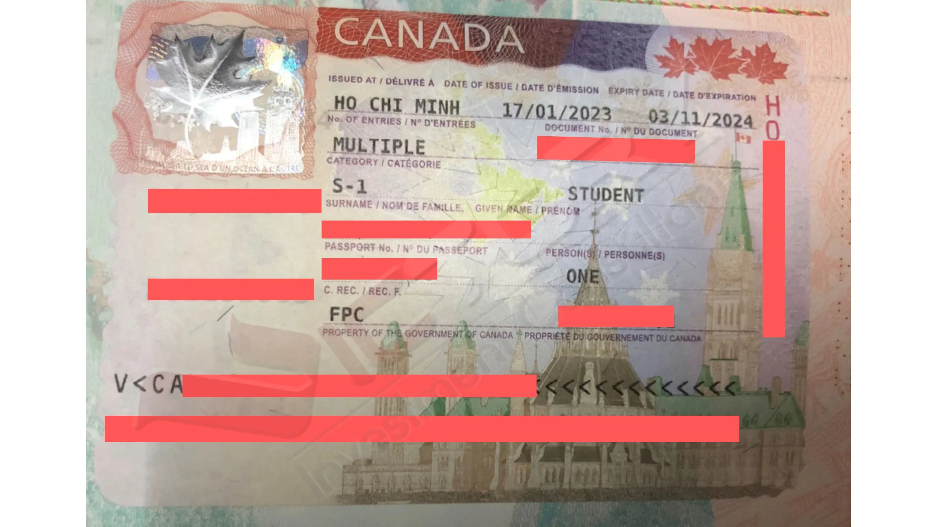 Hình ảnh visa S-1 Student khách hàng thành công tại VICTORY, thời hạn 17/01/2023-03/11/2024