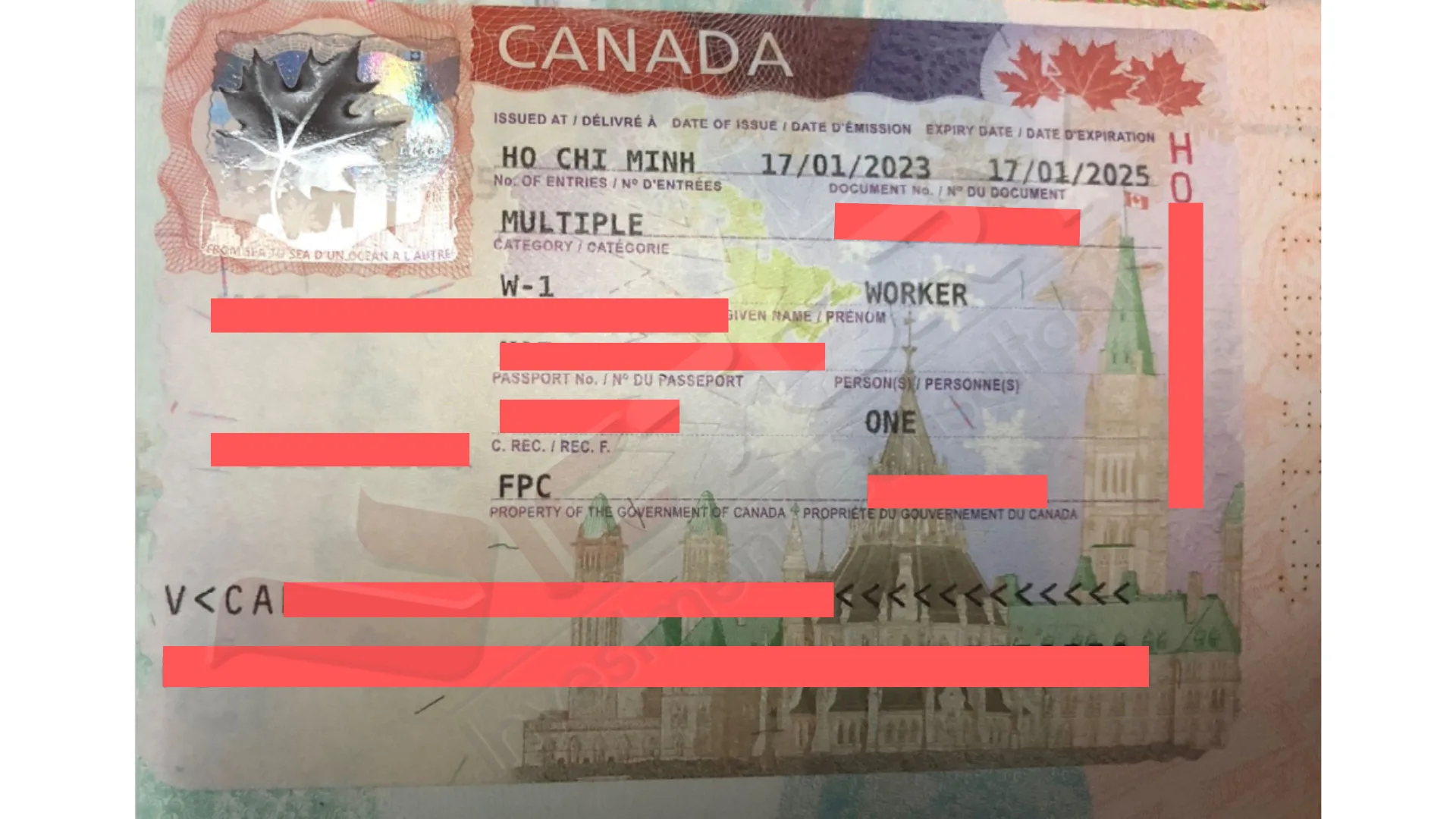 Hình ảnh visa W-1 Worker khách hàng thành công tại VICTORY, thời hạn 17/1/2023-17/1/2025