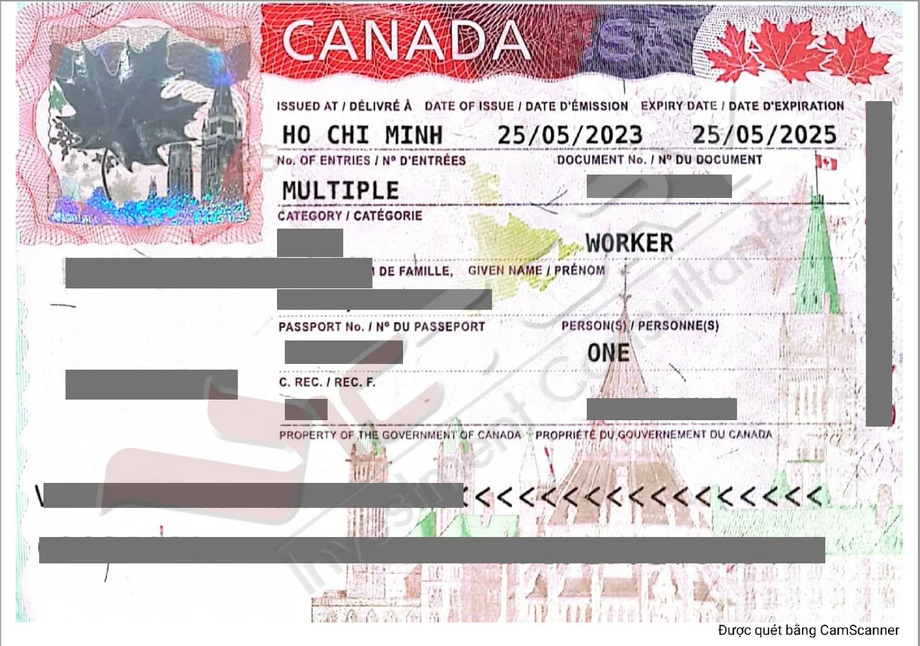 Hình ảnh visa của khách hàng thành công tại VICTORY, thời hạn 25/5/2023-25/5/2025