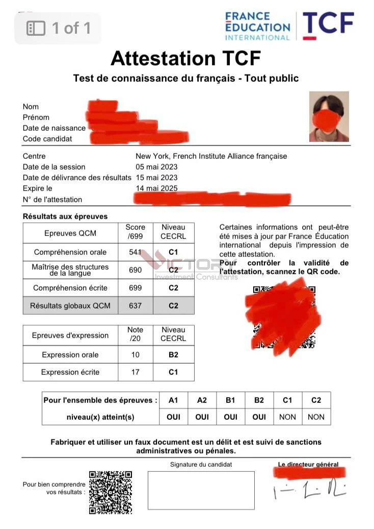 cac loai chung chi tieng phap tcf