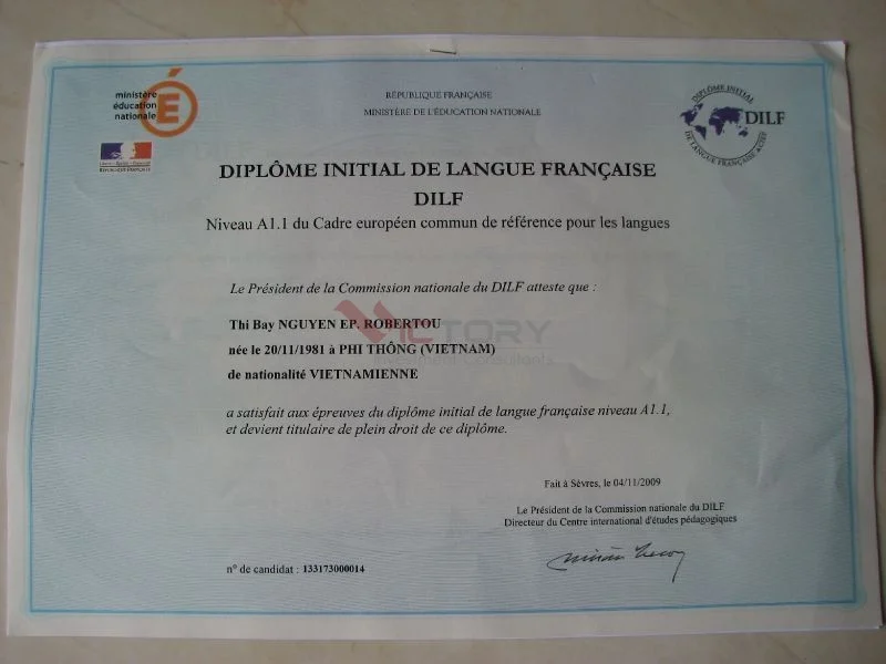 chung chi tieng phap cao nhat dilf