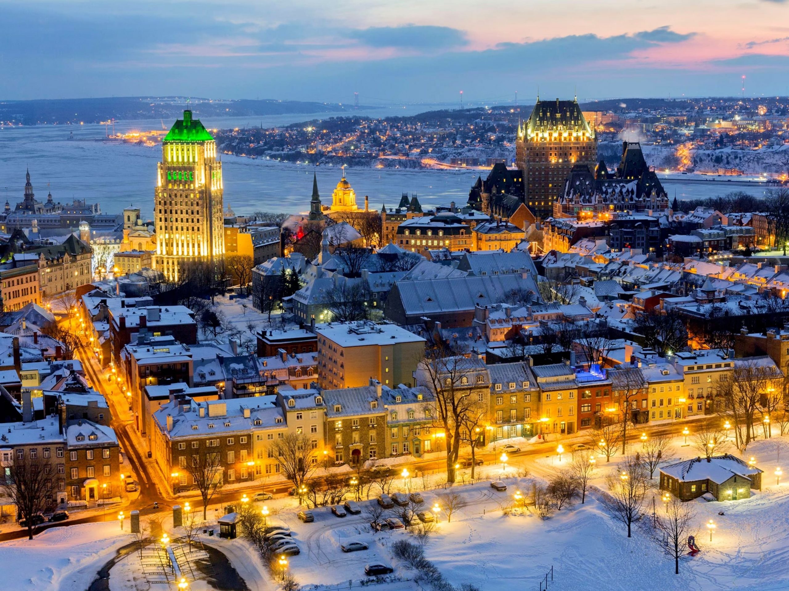 upper town winter old quebec city canada