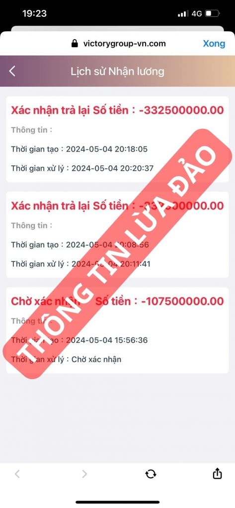 canh bao lua dao mao danh victory 24