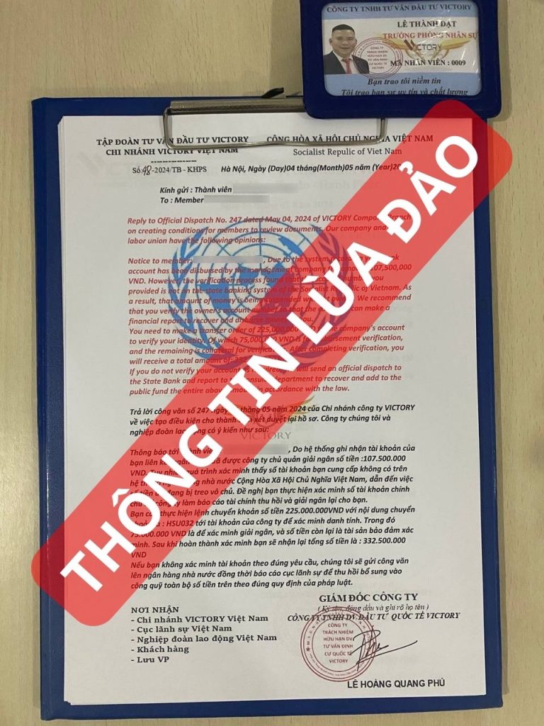 canh bao lua dao mao danh victory 25