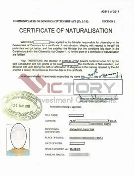 chung nhan cong dan dinh cu dominica