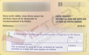 Khách hàng Đ.T.C.N.H (Chương trình QIEP 2021, Doanh Nhân Quebec) 50 dtcnh applicant insurance card back
