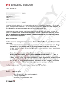 Khách hàng Đ.T.C.N.H (Chương trình QIEP 2021, Doanh Nhân Quebec) 29 dtcnh applicant online copr 4