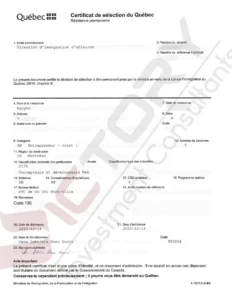 Khách hàng N.V.C (Chương trình QIEP 2020, Doanh Nhân Quebec) 45 nvc applicant family csq 1