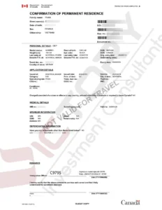 Khách hàng N.V.C (Chương trình QIEP 2020, Doanh Nhân Quebec) 25 ptnm spouse copr