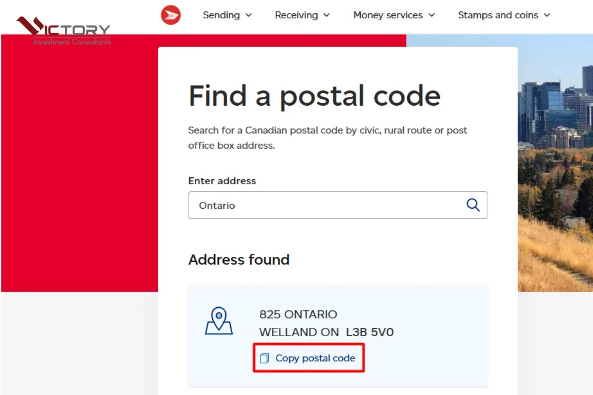 ma buu dien canada ma buu dien canada