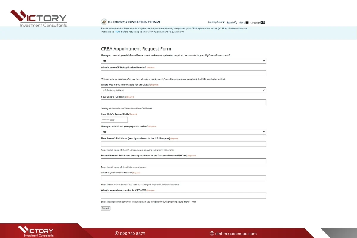 xin quoc tich my cho con