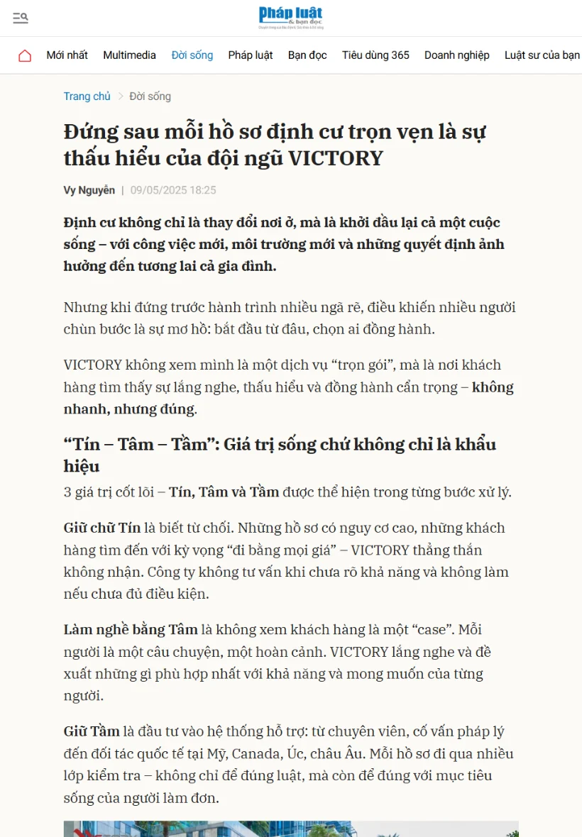 victory trên báo phapluat suckhoedoisong