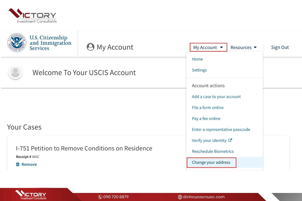 thay doi dia chi uscis tren myuscis