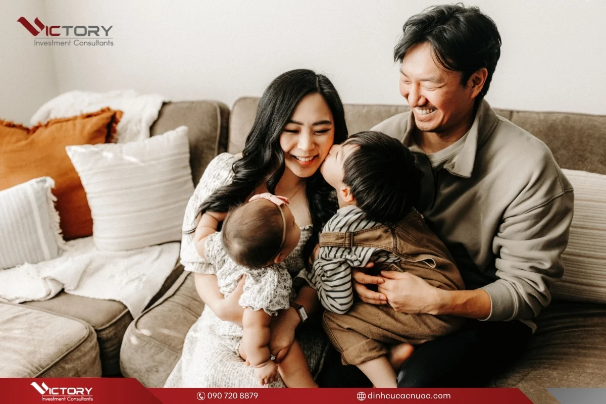 vo chong con cai di theo eb3 duoc khong