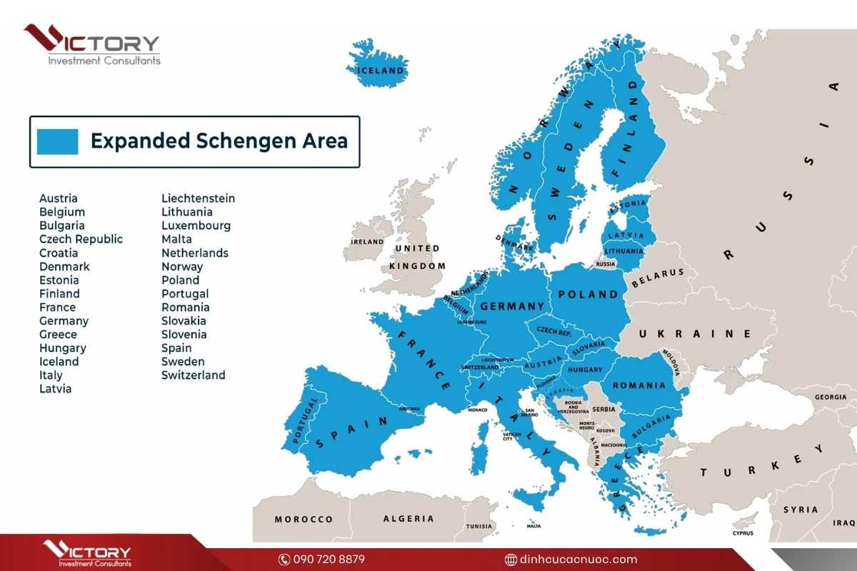 khoi schengen gom nhung nuoc nao