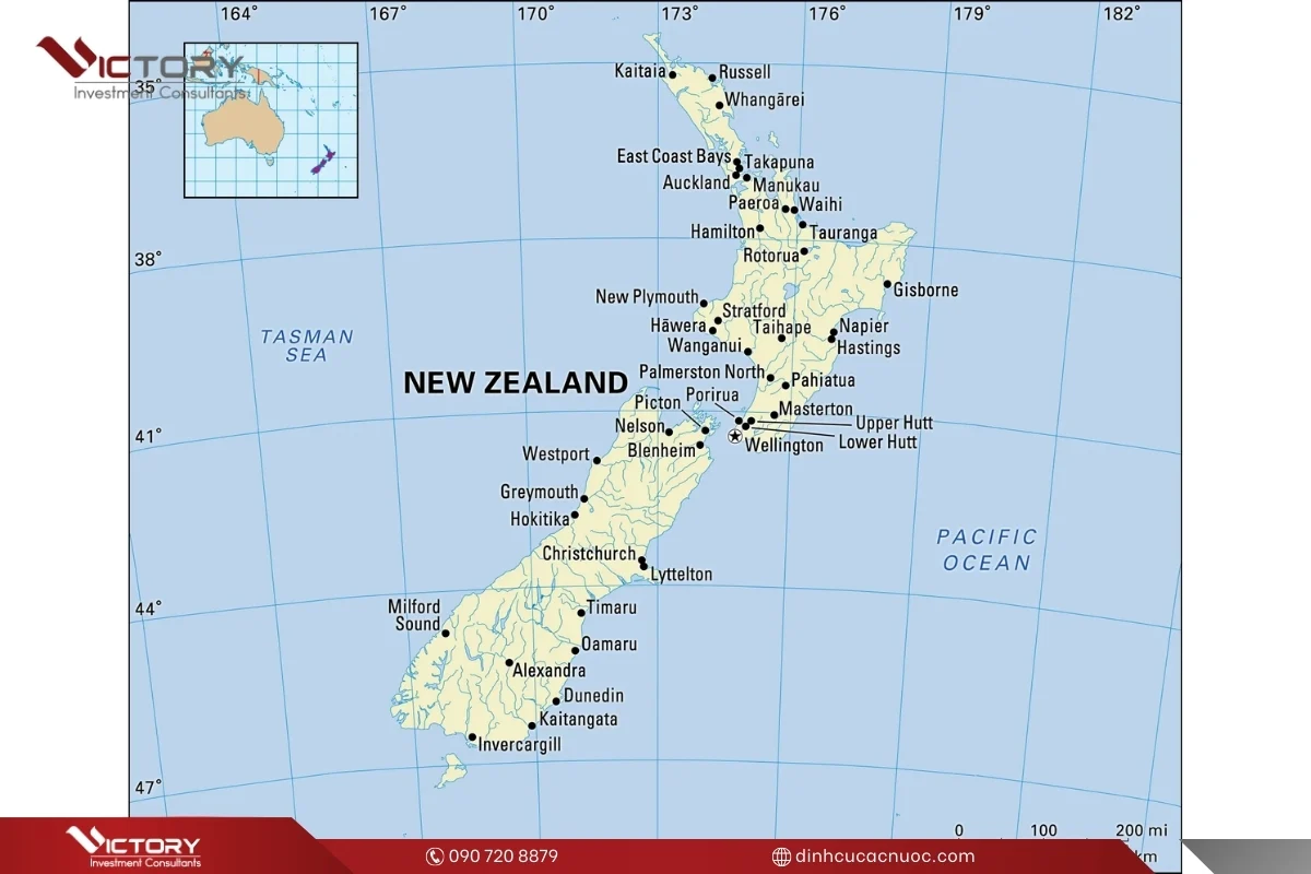 ban do hanh chinh new zealand