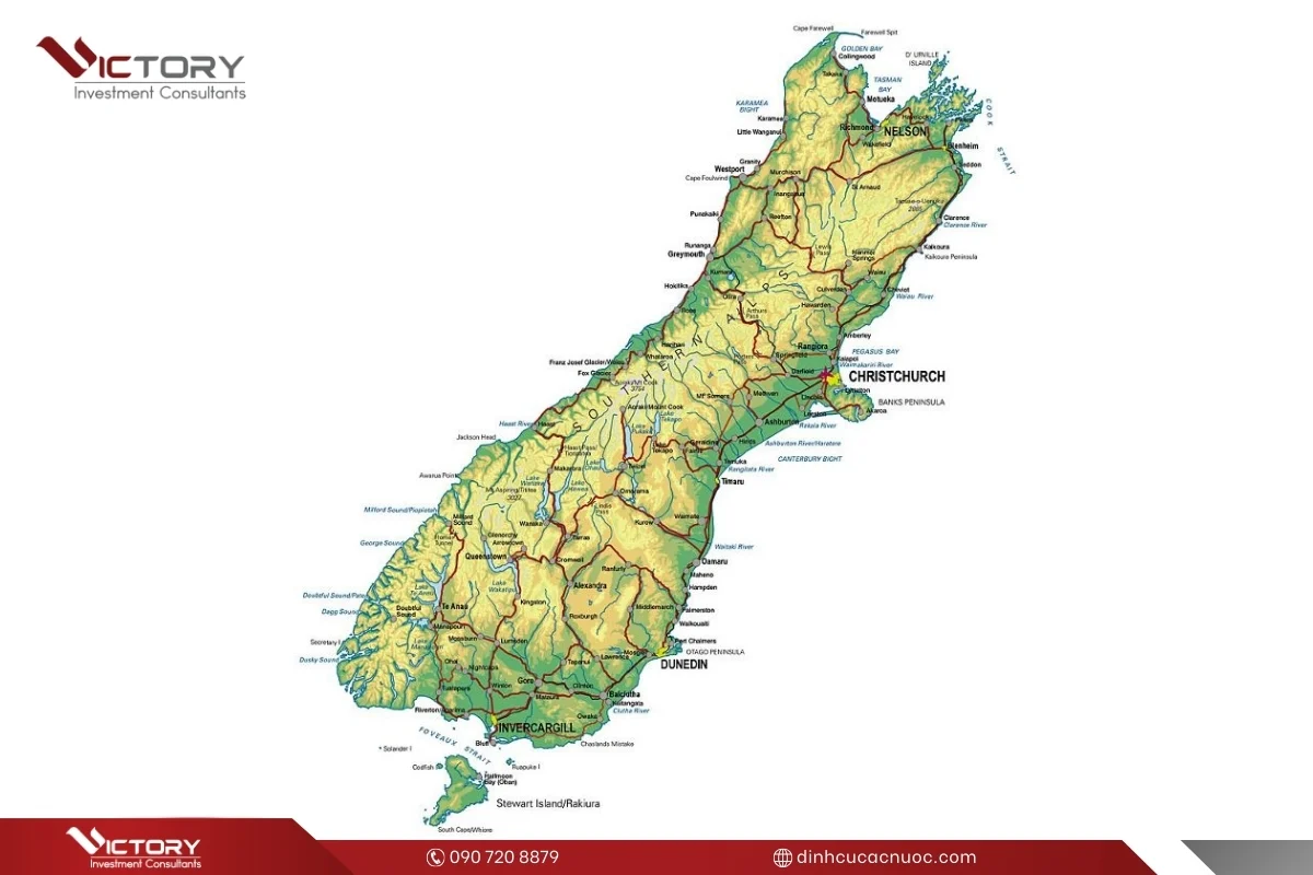 vi tri new zealand tren ban do the gioi