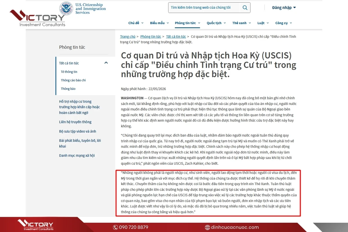 uscis uu tien xin the xanh tai lanh su