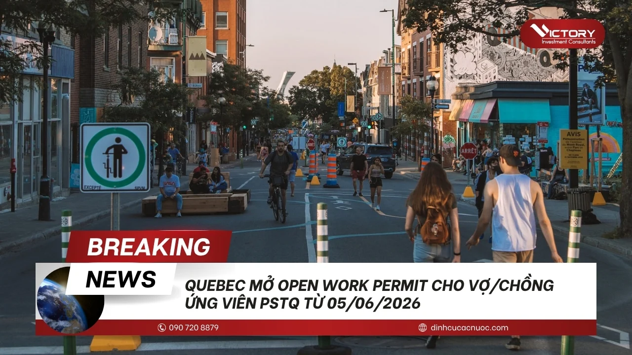 quebec mo open work permit cho vo chong ung vien pstq